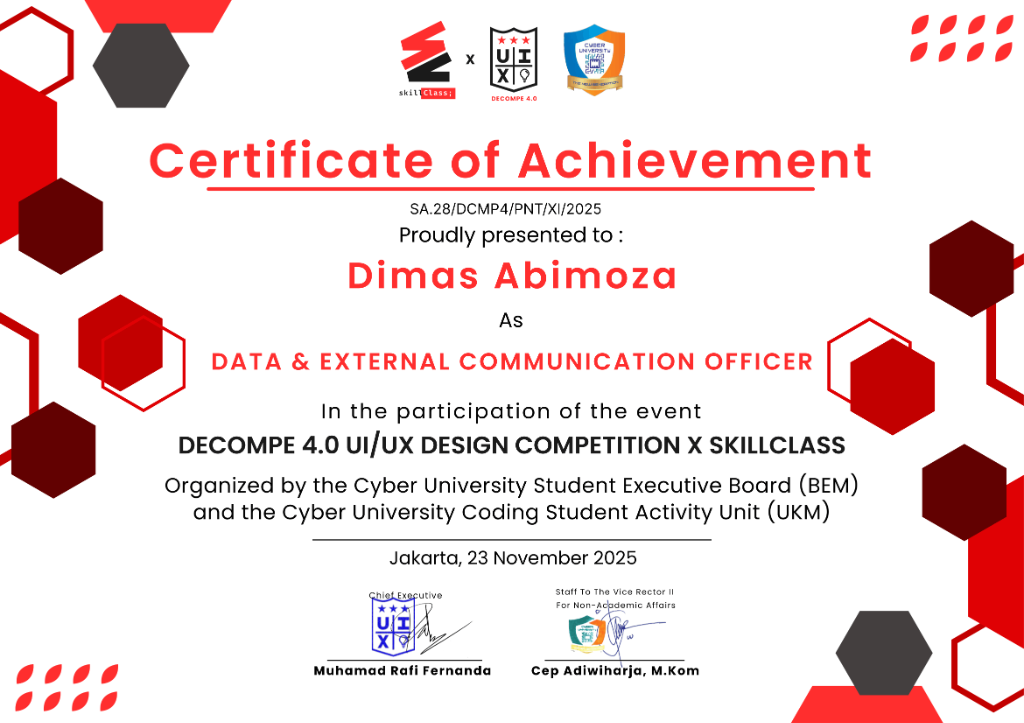 DECOMPE 4.0 UI/UX Design Competition × SkillClass